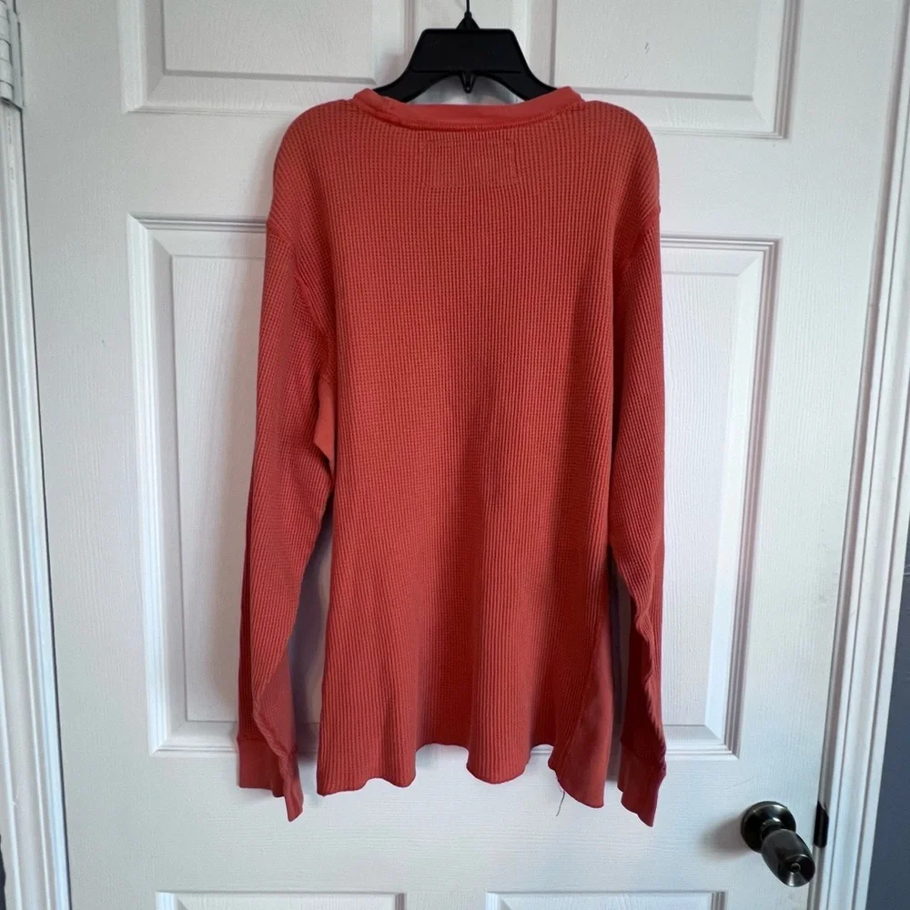 Ralph Lauren Polo Sport VTG 90’s Orange Thermal Pullover Mens Shirt Size‎ Large